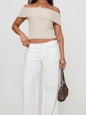 Princess Polly White Wide-Leg Pant